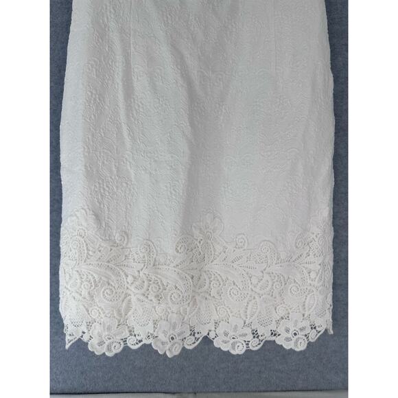 Rebecca Taylor Women's sz 12 White Embroidered Sheath Dress Bridal Graduation - Picture 4 of 14